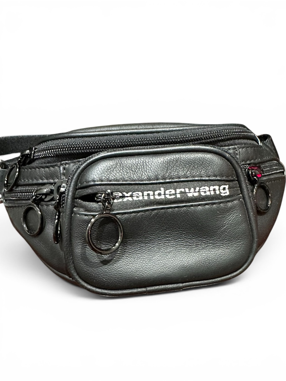 Alexander Wang Attica Soft Black Leather Waist Belt Bag Crossbody Fanny Pack